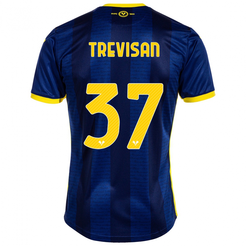 Női Michael Trevisan #37 Haditengerészet Hazai Jersey 2023/24 Mez Póló Ing