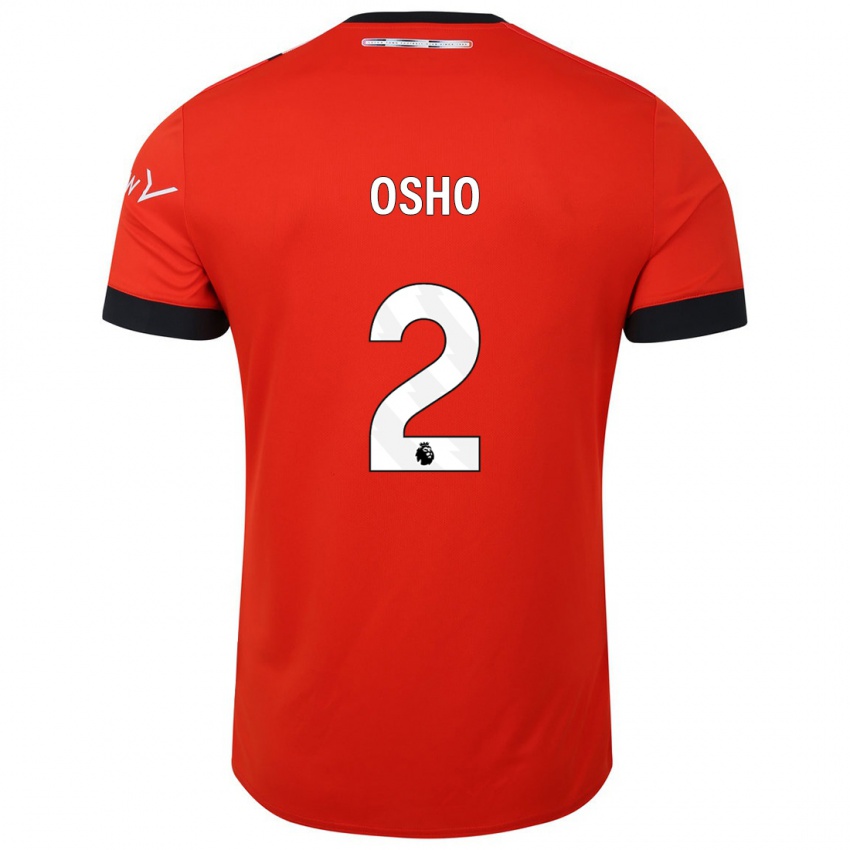 Női Gabriel Osho #2 Piros Hazai Jersey 2023/24 Mez Póló Ing