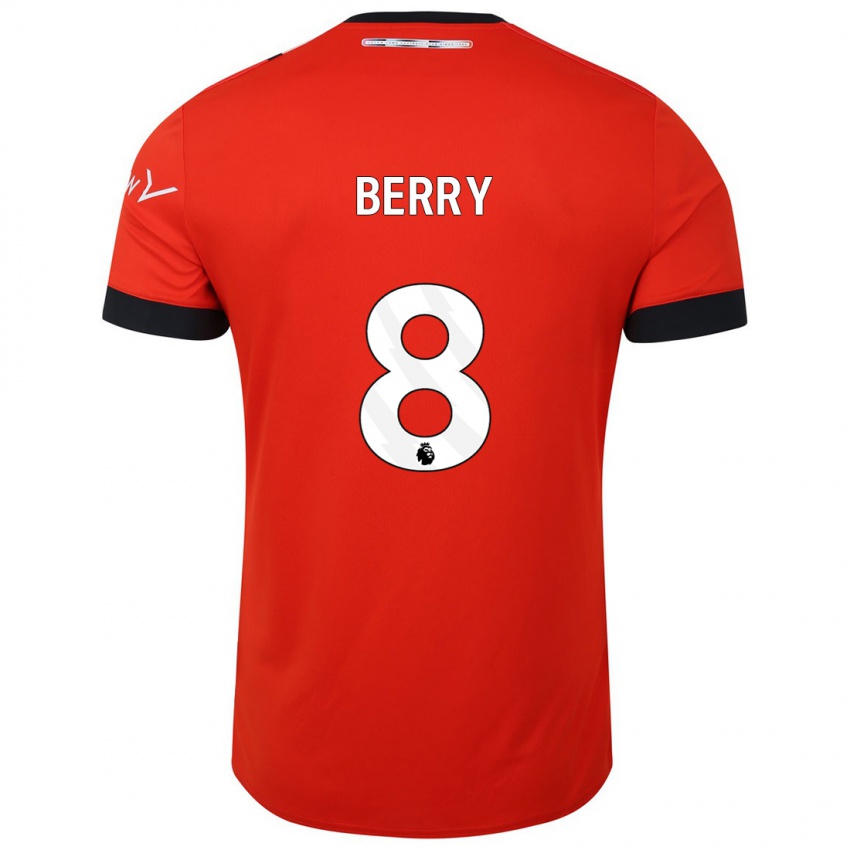 Női Luke Berry #8 Piros Hazai Jersey 2023/24 Mez Póló Ing