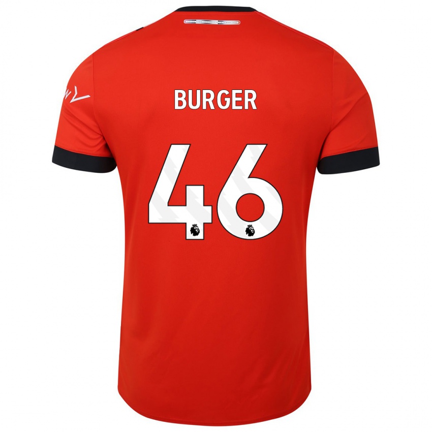 Női Jake Burger #46 Piros Hazai Jersey 2023/24 Mez Póló Ing