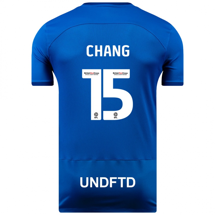 Női Alfie Chang #15 Kék Hazai Jersey 2023/24 Mez Póló Ing