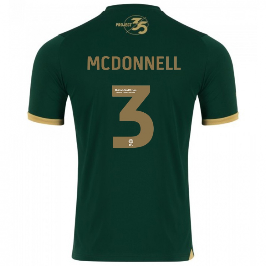 Női Rosie Mcdonnell #3 Zöld Hazai Jersey 2023/24 Mez Póló Ing