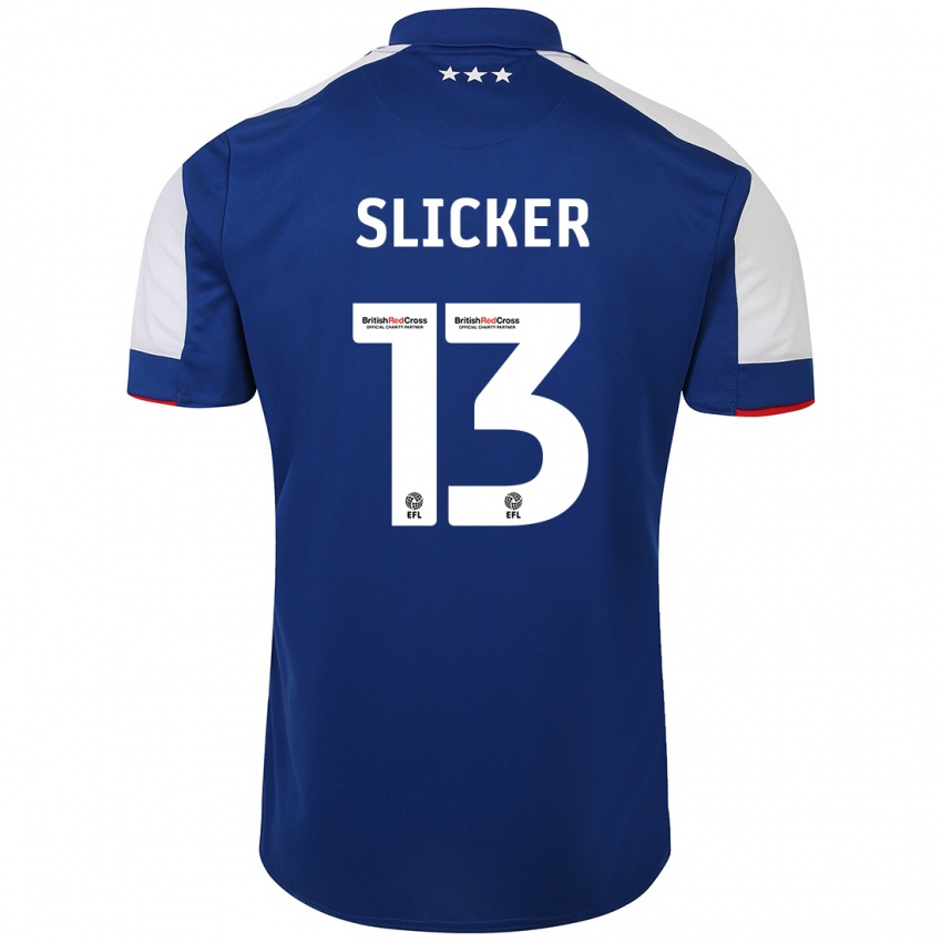 Női Cieran Slicker #13 Kék Hazai Jersey 2023/24 Mez Póló Ing