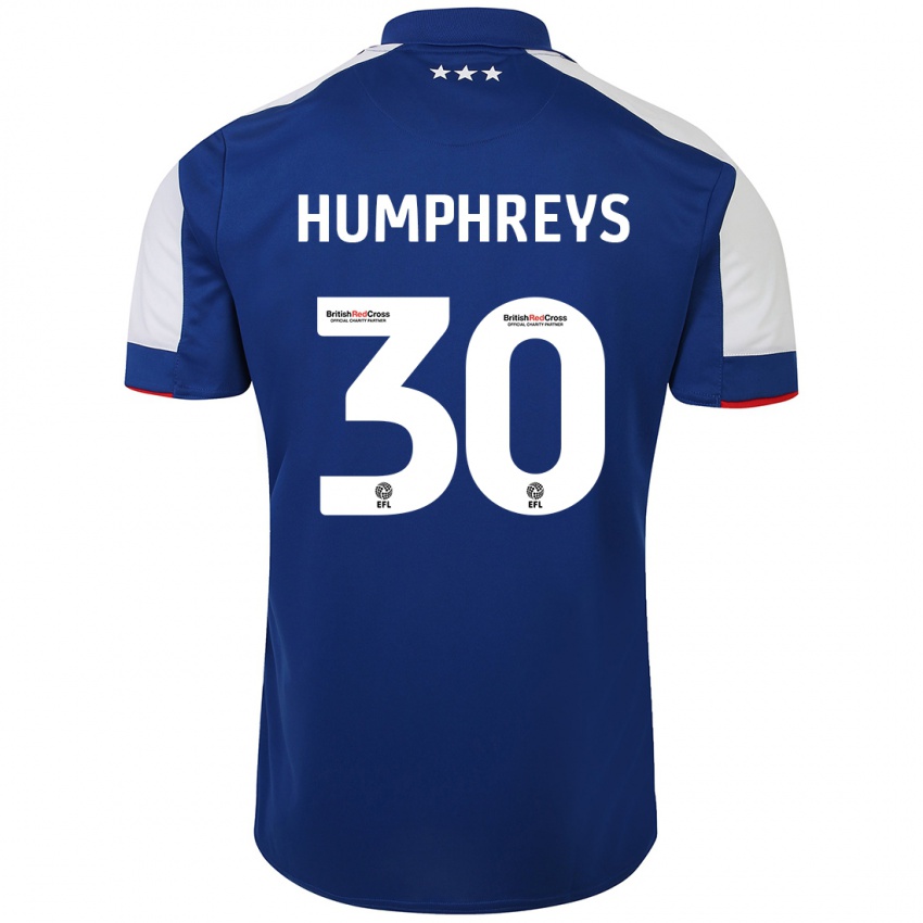 Női Cameron Humphreys #30 Kék Hazai Jersey 2023/24 Mez Póló Ing