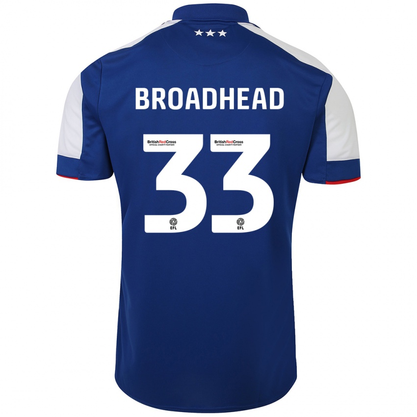 Női Nathan Broadhead #33 Kék Hazai Jersey 2023/24 Mez Póló Ing