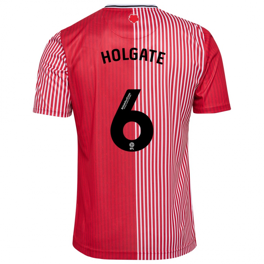 Női Mason Holgate #6 Piros Hazai Jersey 2023/24 Mez Póló Ing