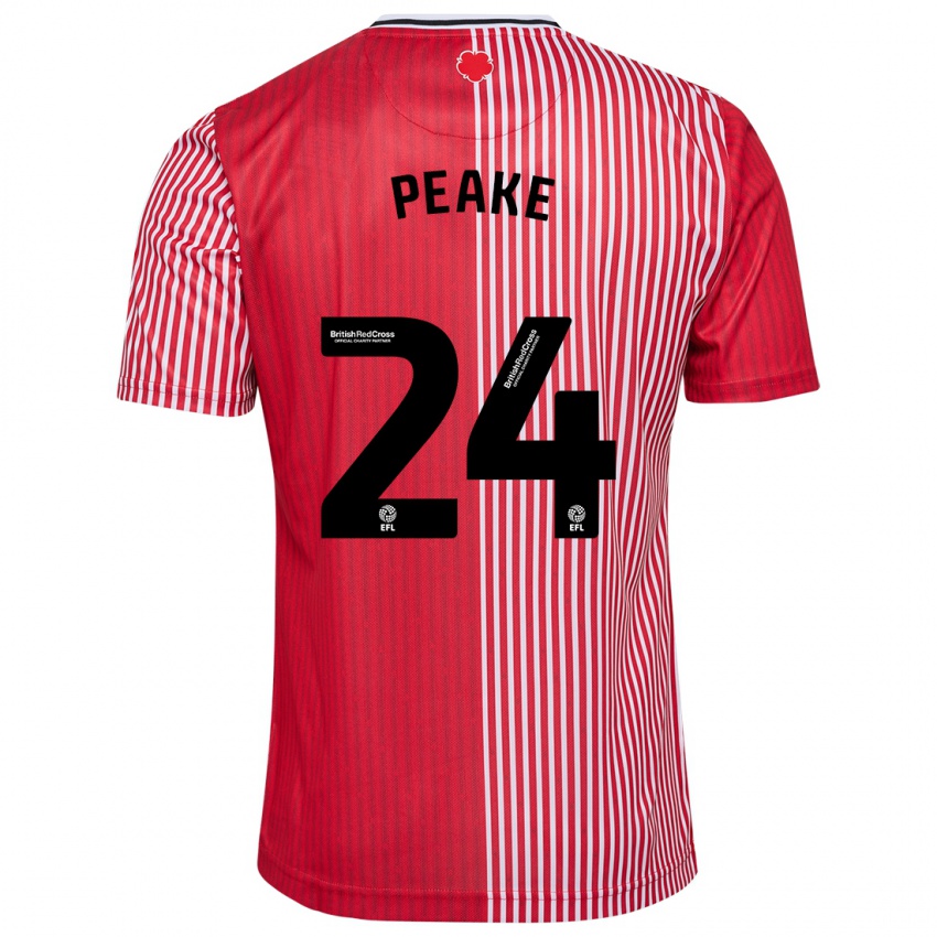 Női Paige Peake #24 Piros Hazai Jersey 2023/24 Mez Póló Ing