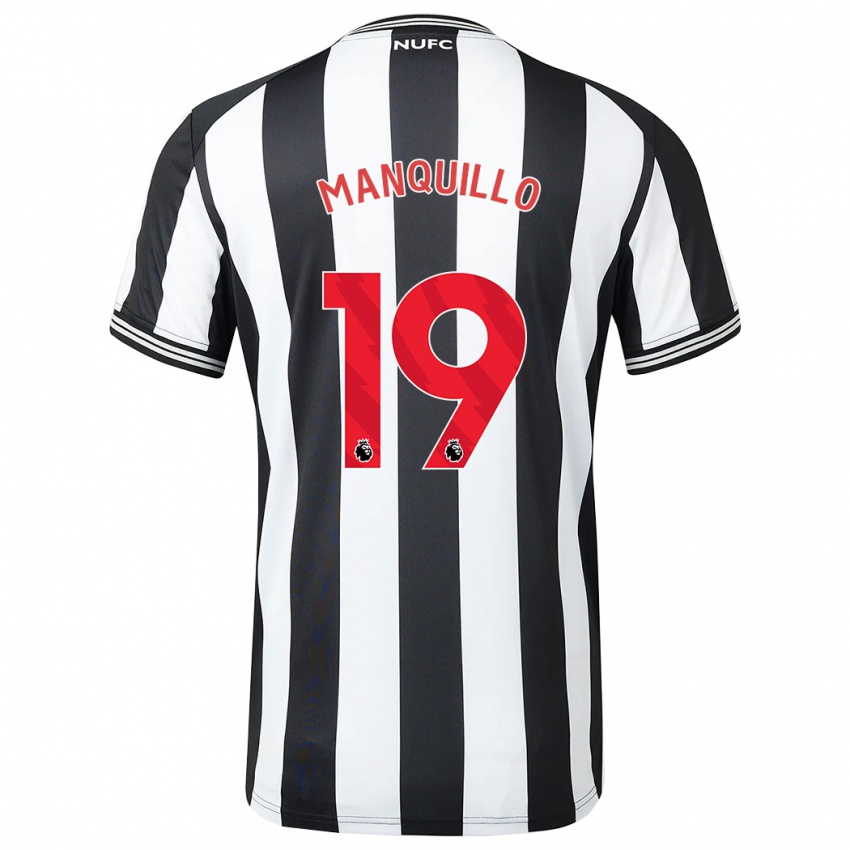 Női Javier Manquillo #19 Fekete-Fehér Hazai Jersey 2023/24 Mez Póló Ing