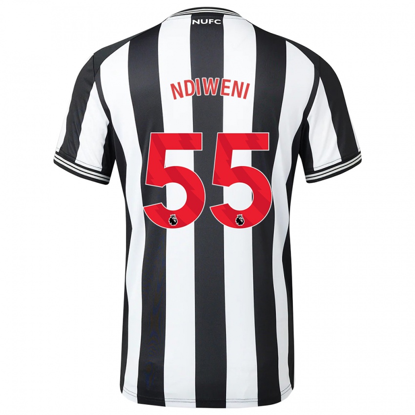 Női Michael Ndiweni #55 Fekete-Fehér Hazai Jersey 2023/24 Mez Póló Ing