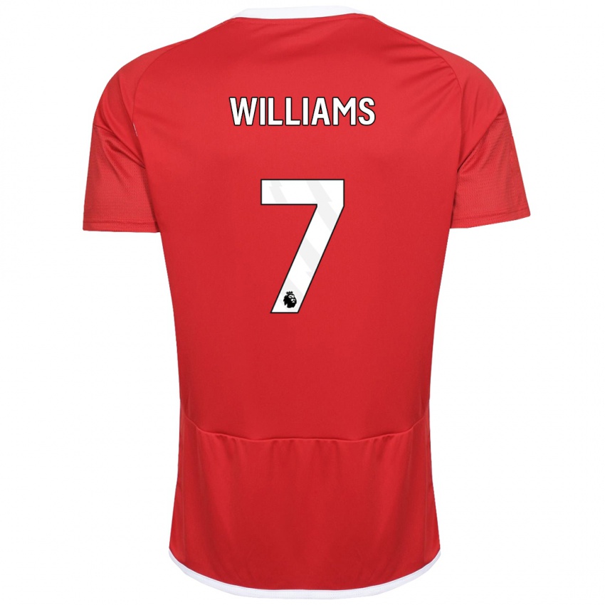 Női Neco Williams #7 Piros Hazai Jersey 2023/24 Mez Póló Ing