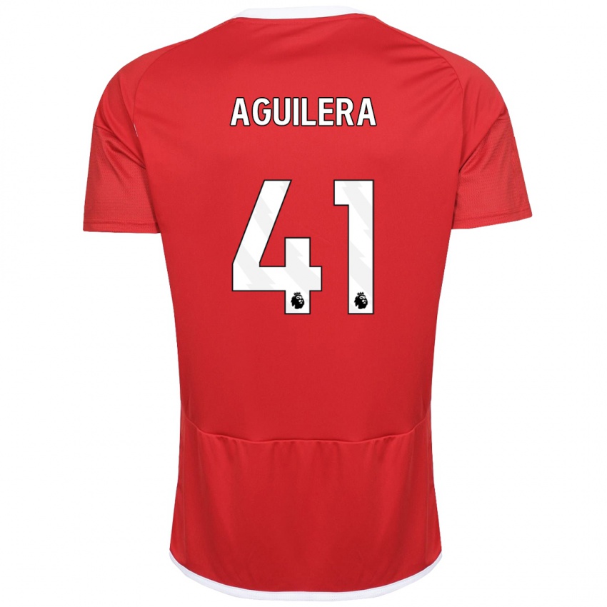 Női Brandon Aguilera #41 Piros Hazai Jersey 2023/24 Mez Póló Ing