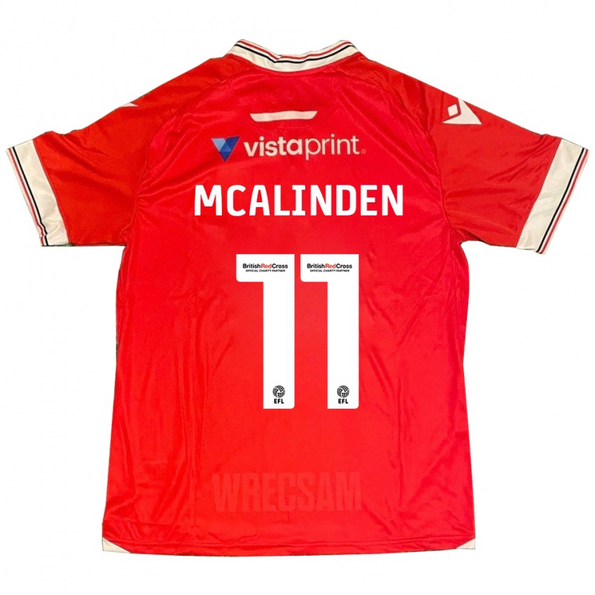 Női Liam Mcalinden #11 Piros Hazai Jersey 2023/24 Mez Póló Ing