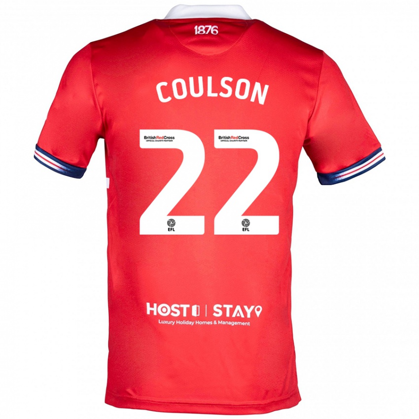 Női Hayden Coulson #22 Piros Hazai Jersey 2023/24 Mez Póló Ing