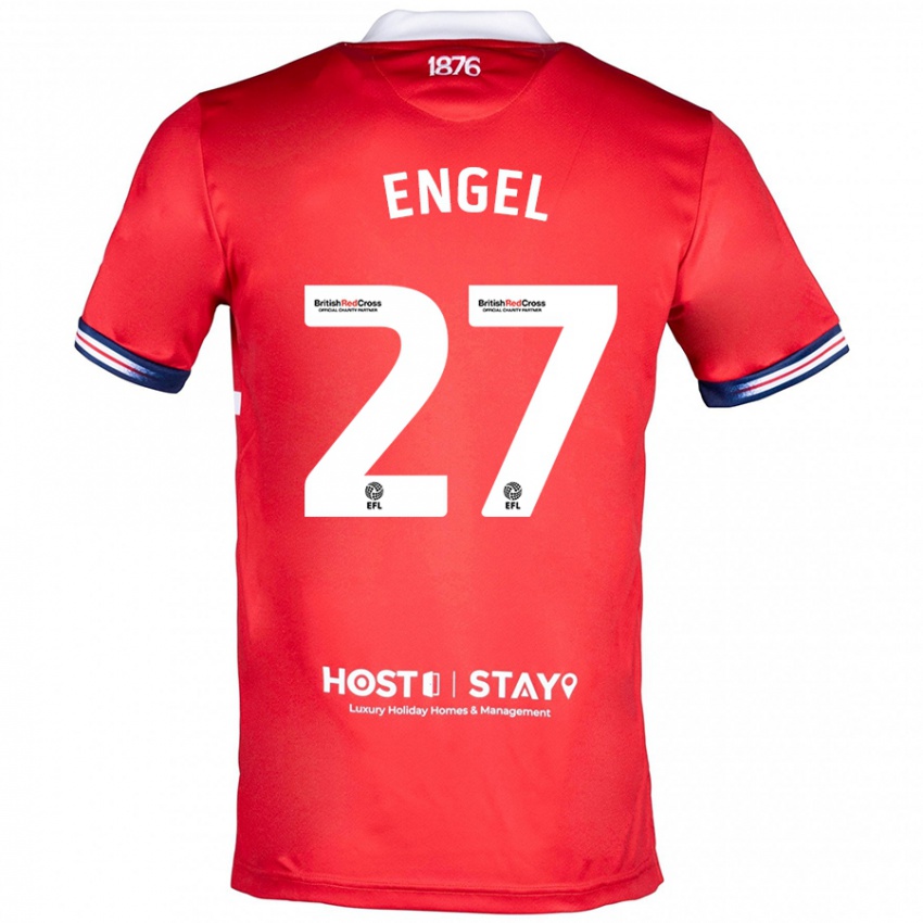 Női Lukas Engel #27 Piros Hazai Jersey 2023/24 Mez Póló Ing