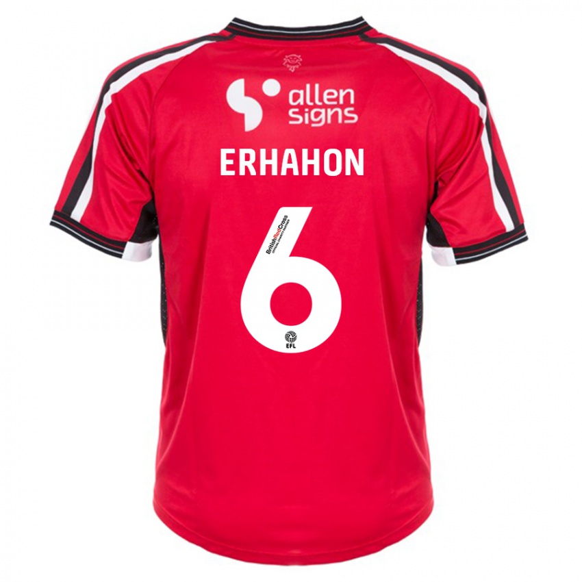 Női Ethan Erhahon #6 Piros Hazai Jersey 2023/24 Mez Póló Ing