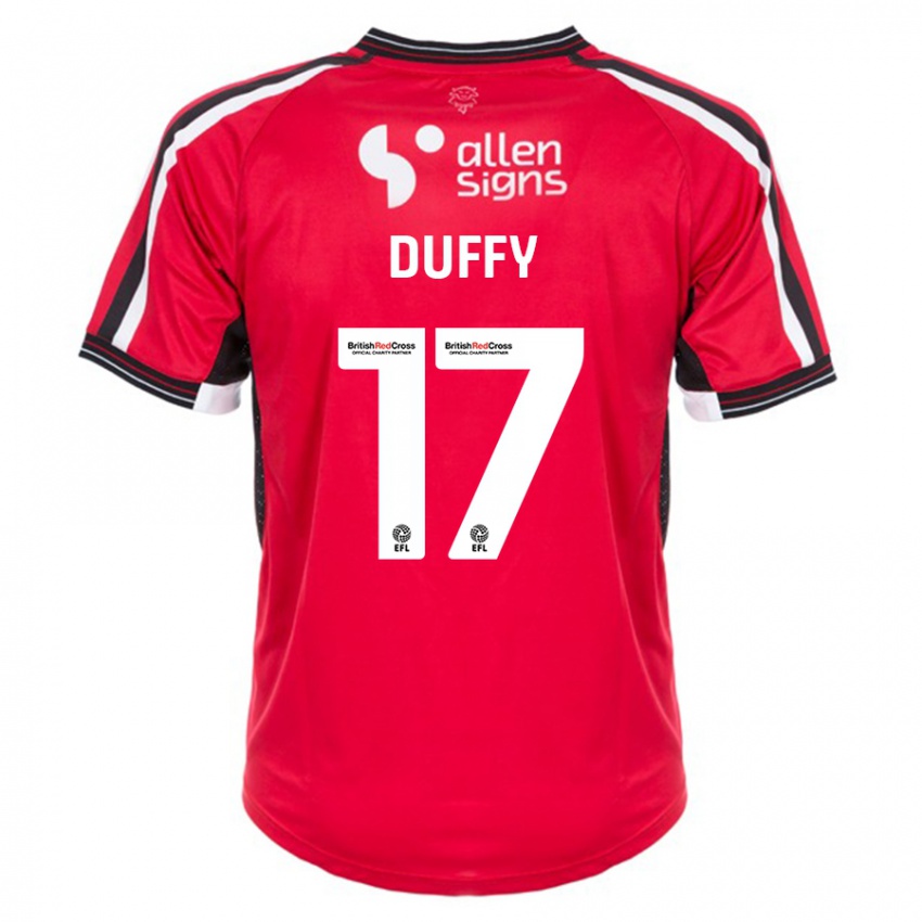 Női Dylan Duffy #17 Piros Hazai Jersey 2023/24 Mez Póló Ing