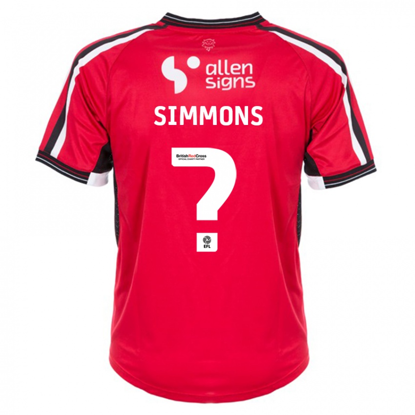 Női Noah Simmons #0 Piros Hazai Jersey 2023/24 Mez Póló Ing