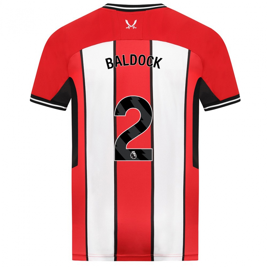 Női George Baldock #2 Piros Hazai Jersey 2023/24 Mez Póló Ing