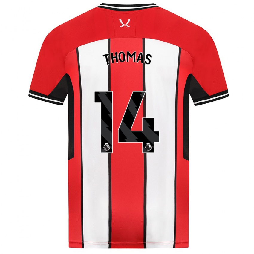 Női Luke Thomas #14 Piros Hazai Jersey 2023/24 Mez Póló Ing