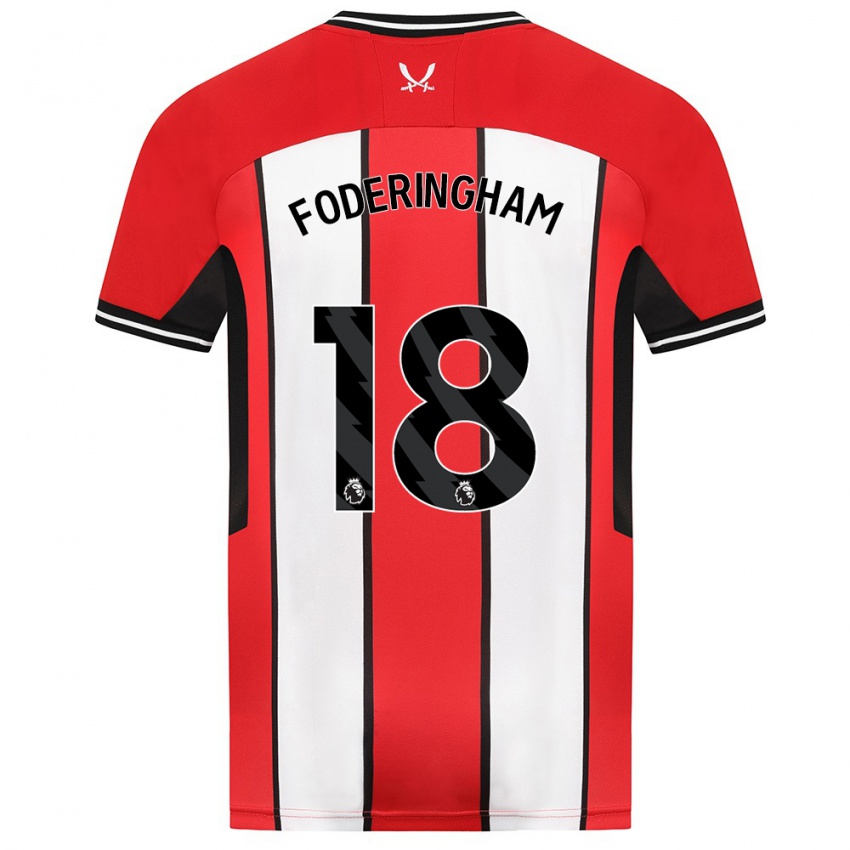 Női Wes Foderingham #18 Piros Hazai Jersey 2023/24 Mez Póló Ing