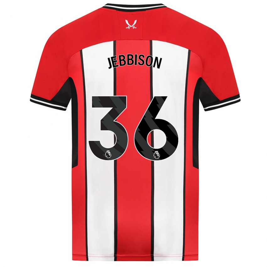 Női Daniel Jebbison #36 Piros Hazai Jersey 2023/24 Mez Póló Ing