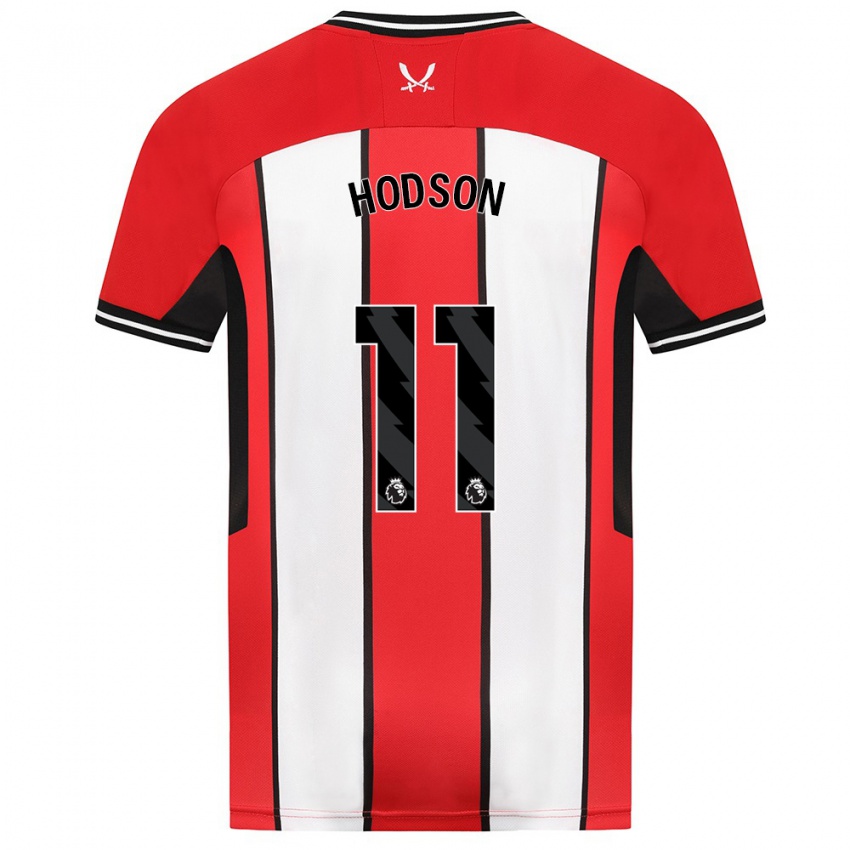 Női Ashley Hodson #11 Piros Hazai Jersey 2023/24 Mez Póló Ing