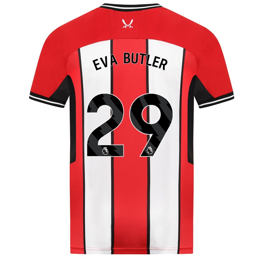 Női Eva Butler #29 Piros Hazai Jersey 2023/24 Mez Póló Ing