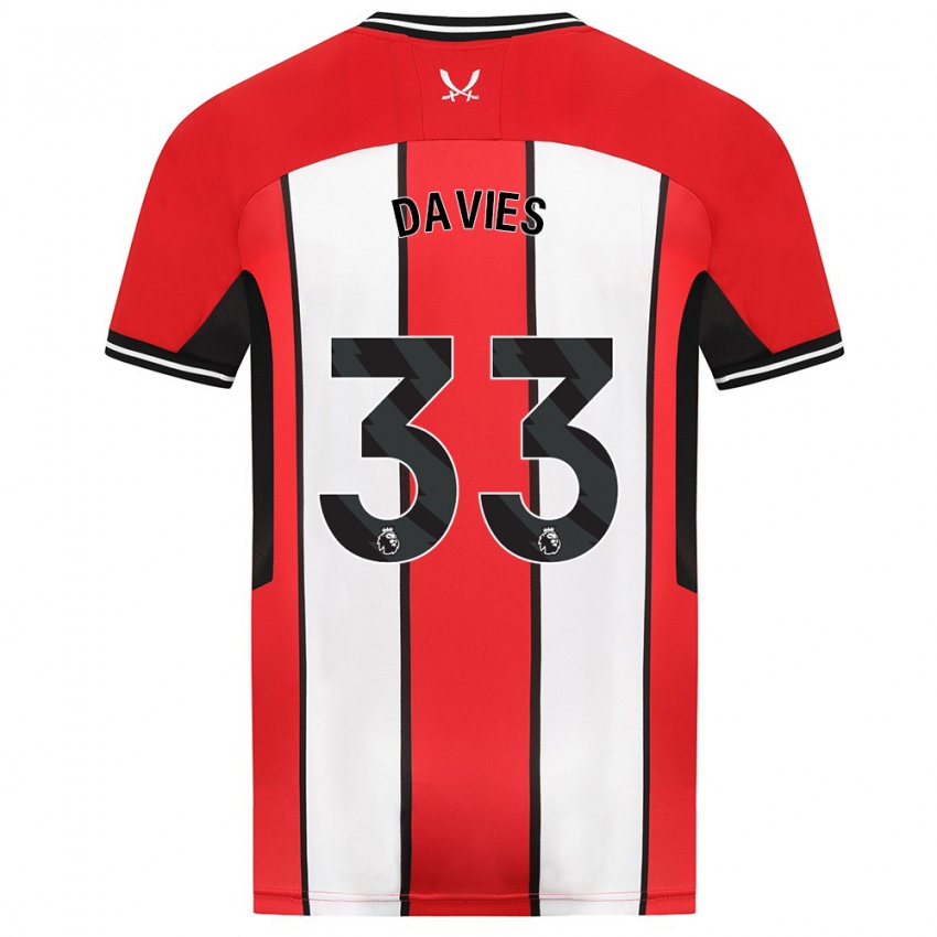 Női Bethan Davies #33 Piros Hazai Jersey 2023/24 Mez Póló Ing