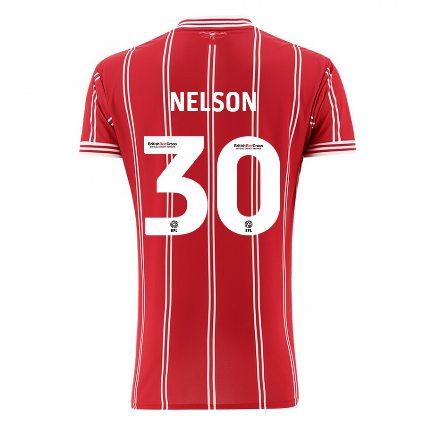 Női Raekwon Nelson #30 Piros Hazai Jersey 2023/24 Mez Póló Ing