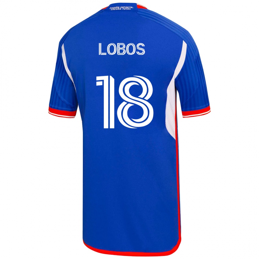 Női Franco Lobos #18 Kék Hazai Jersey 2023/24 Mez Póló Ing