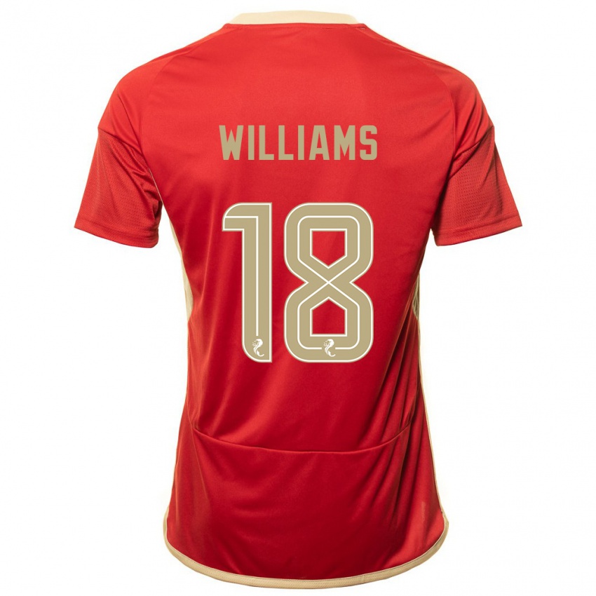 Női Rhys Williams #18 Piros Hazai Jersey 2023/24 Mez Póló Ing