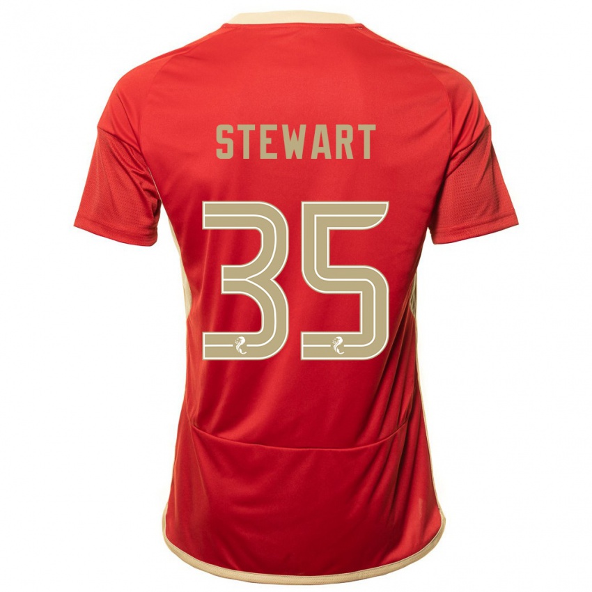 Női Alfie Stewart #35 Piros Hazai Jersey 2023/24 Mez Póló Ing