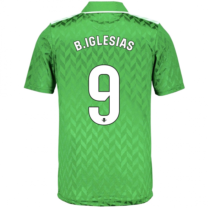 Női Borja Iglesias #9 Zöld Idegenbeli Jersey 2023/24 Mez Póló Ing