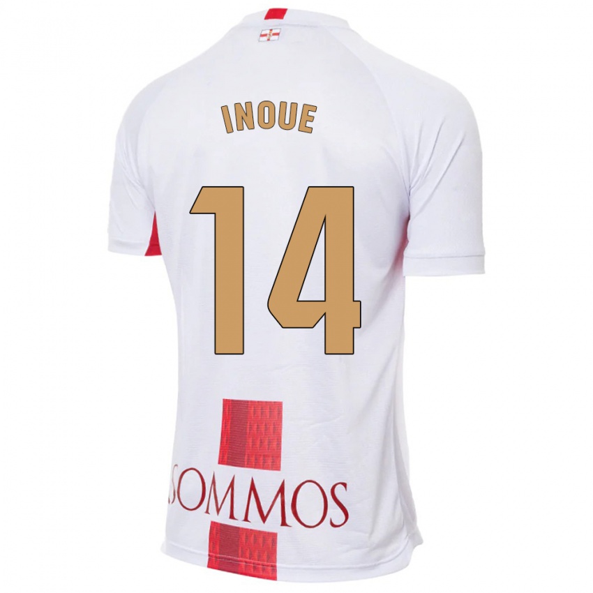 Női Moe Inoue #14 Fehér Idegenbeli Jersey 2023/24 Mez Póló Ing