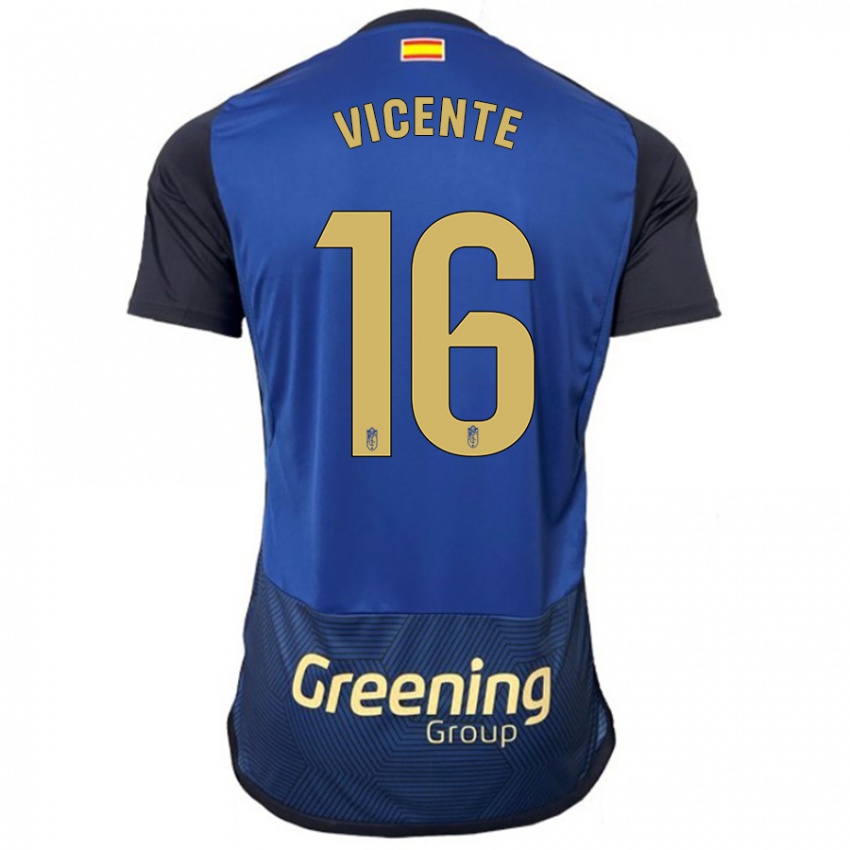 Női Nerea Vicente #16 Haditengerészet Idegenbeli Jersey 2023/24 Mez Póló Ing