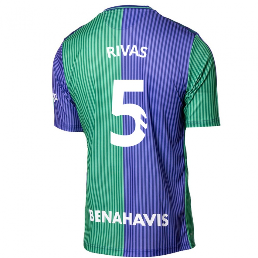 Női Juande Rivas #5 Zöldes-Kék Idegenbeli Jersey 2023/24 Mez Póló Ing