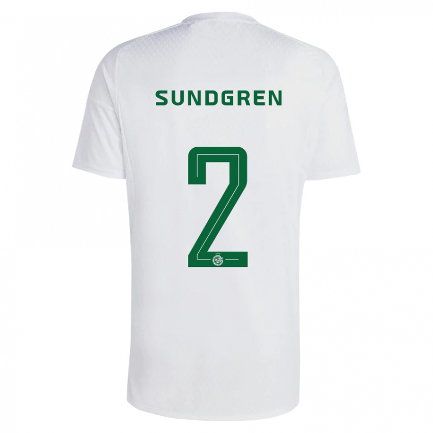 Női Daniel Sundgren #2 Zöldes-Kék Idegenbeli Jersey 2023/24 Mez Póló Ing