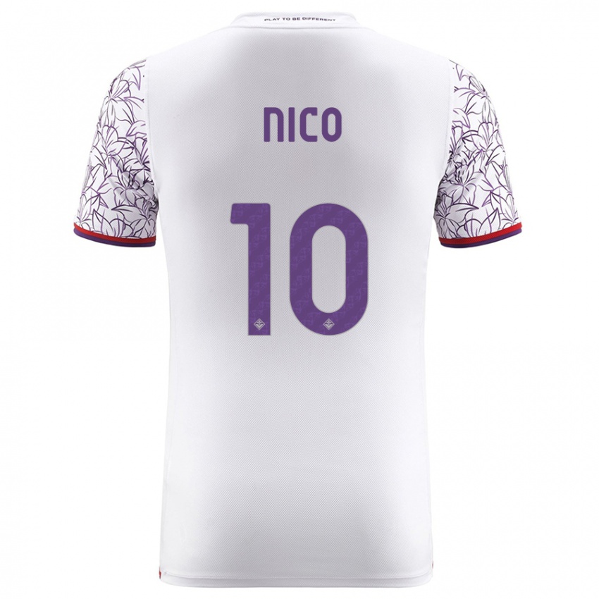 Női Nicolas Gonzalez #10 Fehér Idegenbeli Jersey 2023/24 Mez Póló Ing