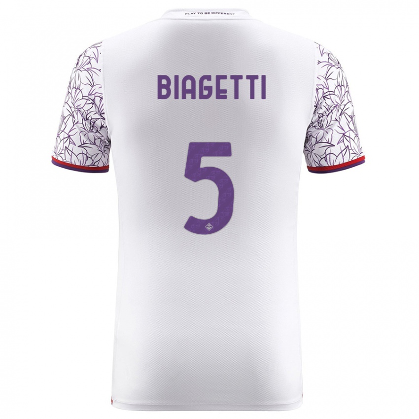 Női Christian Biagetti #5 Fehér Idegenbeli Jersey 2023/24 Mez Póló Ing