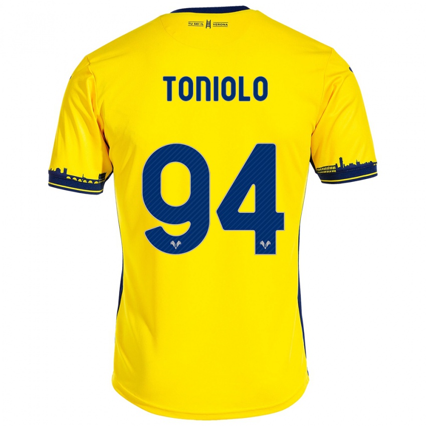 Női Giacomo Toniolo #94 Sárga Idegenbeli Jersey 2023/24 Mez Póló Ing