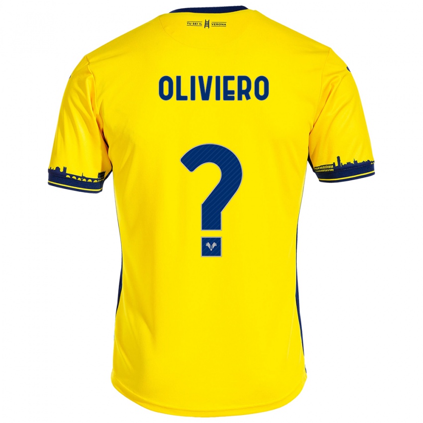 Női Davide Oliviero #0 Sárga Idegenbeli Jersey 2023/24 Mez Póló Ing