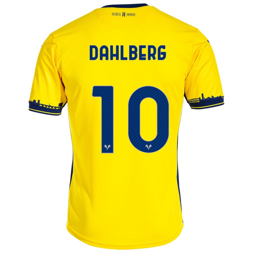 Női Jonna Dahlberg #10 Sárga Idegenbeli Jersey 2023/24 Mez Póló Ing