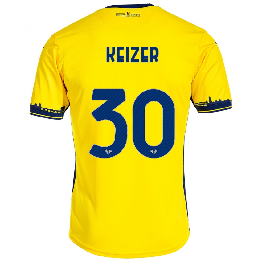 Női Fanny Keizer #30 Sárga Idegenbeli Jersey 2023/24 Mez Póló Ing