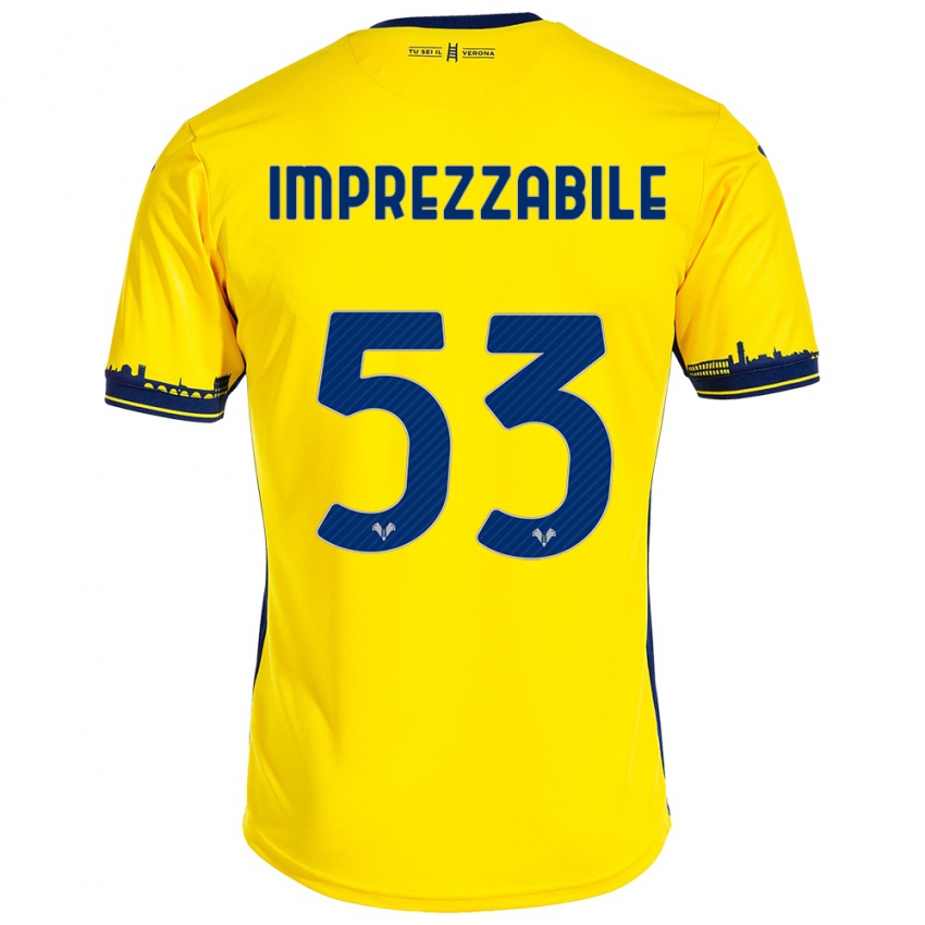 Női Francesca Imprezzabile #53 Sárga Idegenbeli Jersey 2023/24 Mez Póló Ing