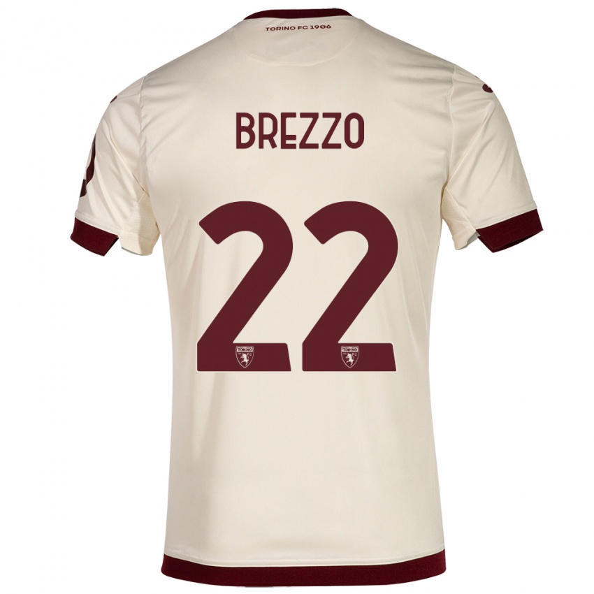 Női Matteo Brezzo #22 Pezsgő Idegenbeli Jersey 2023/24 Mez Póló Ing