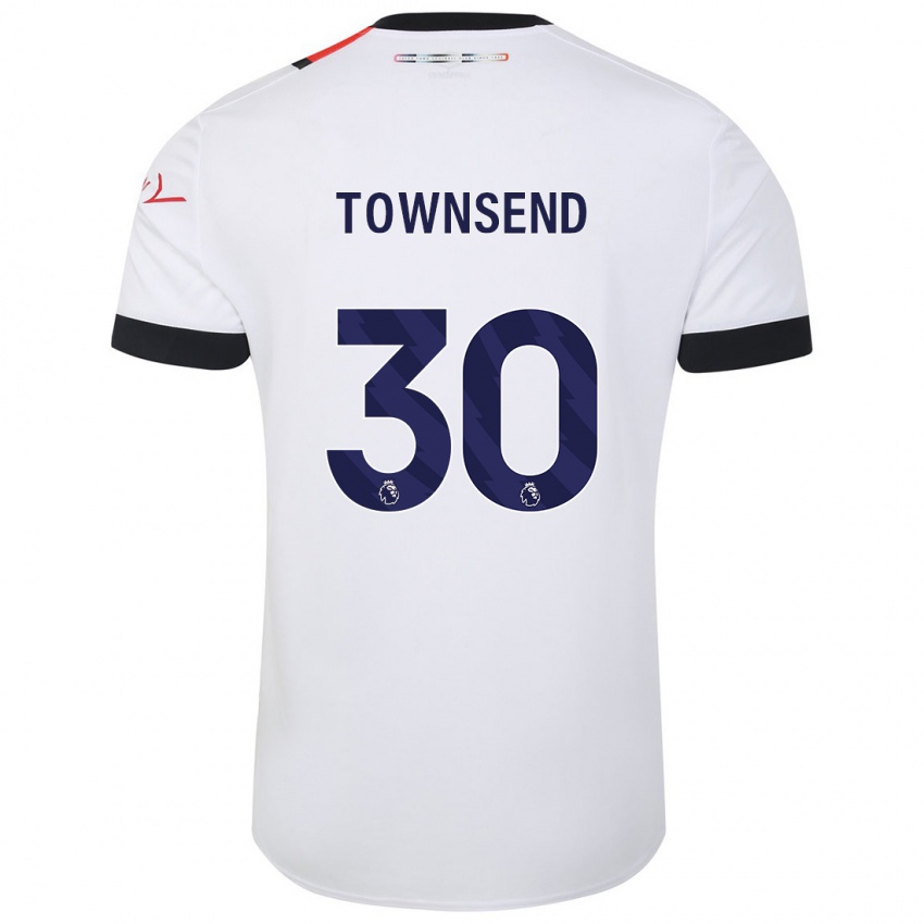 Női Andros Townsend #30 Fehér Idegenbeli Jersey 2023/24 Mez Póló Ing