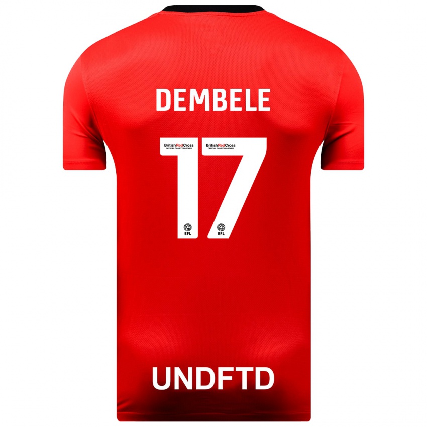 Női Siriki Dembélé #17 Piros Idegenbeli Jersey 2023/24 Mez Póló Ing