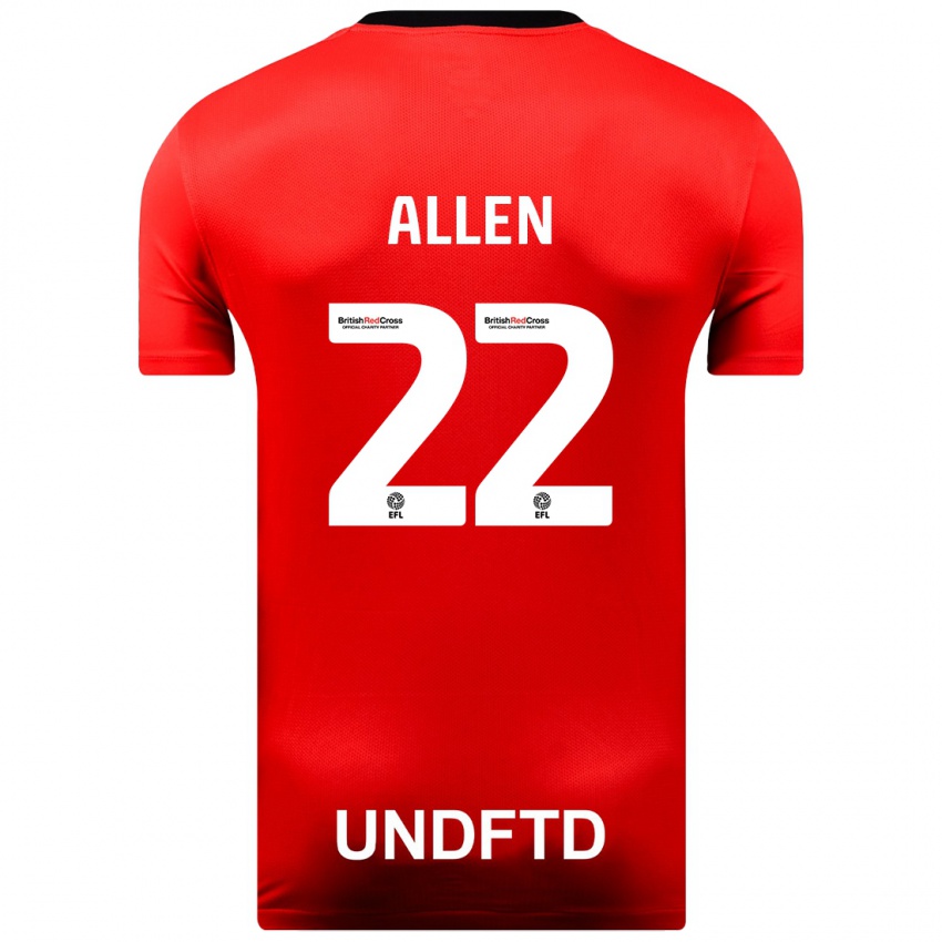 Női Remi Allen #22 Piros Idegenbeli Jersey 2023/24 Mez Póló Ing