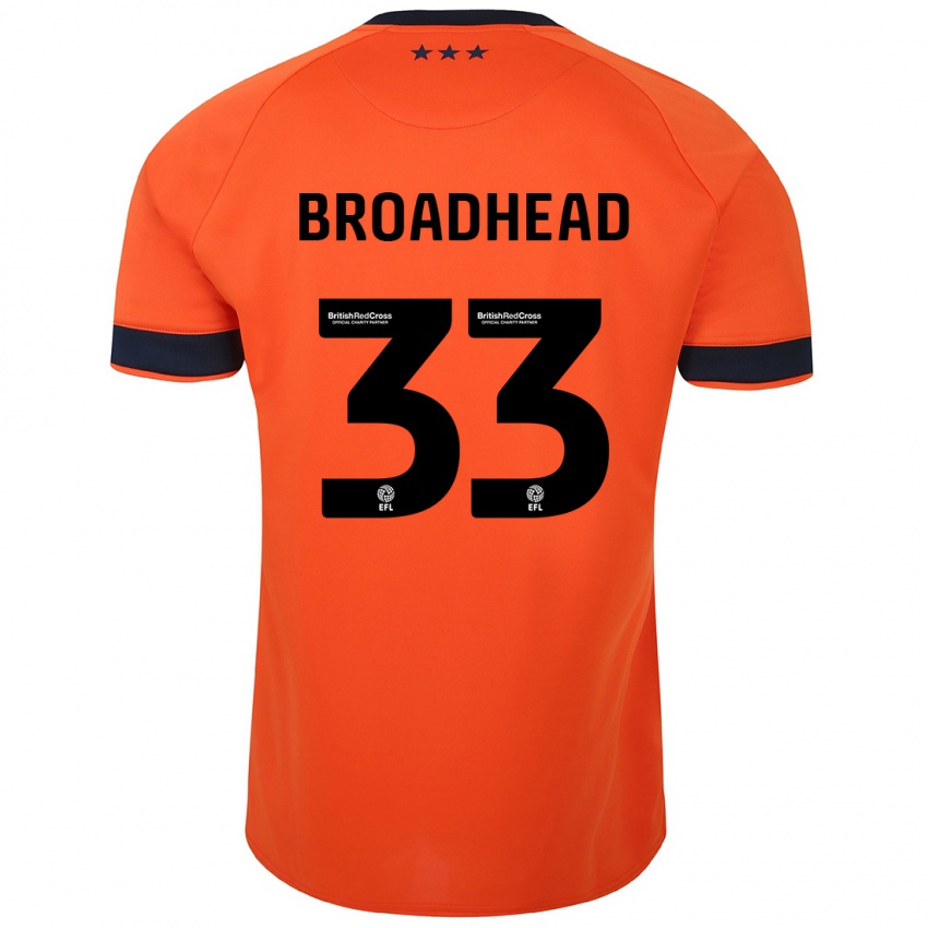 Női Nathan Broadhead #33 Narancs Idegenbeli Jersey 2023/24 Mez Póló Ing