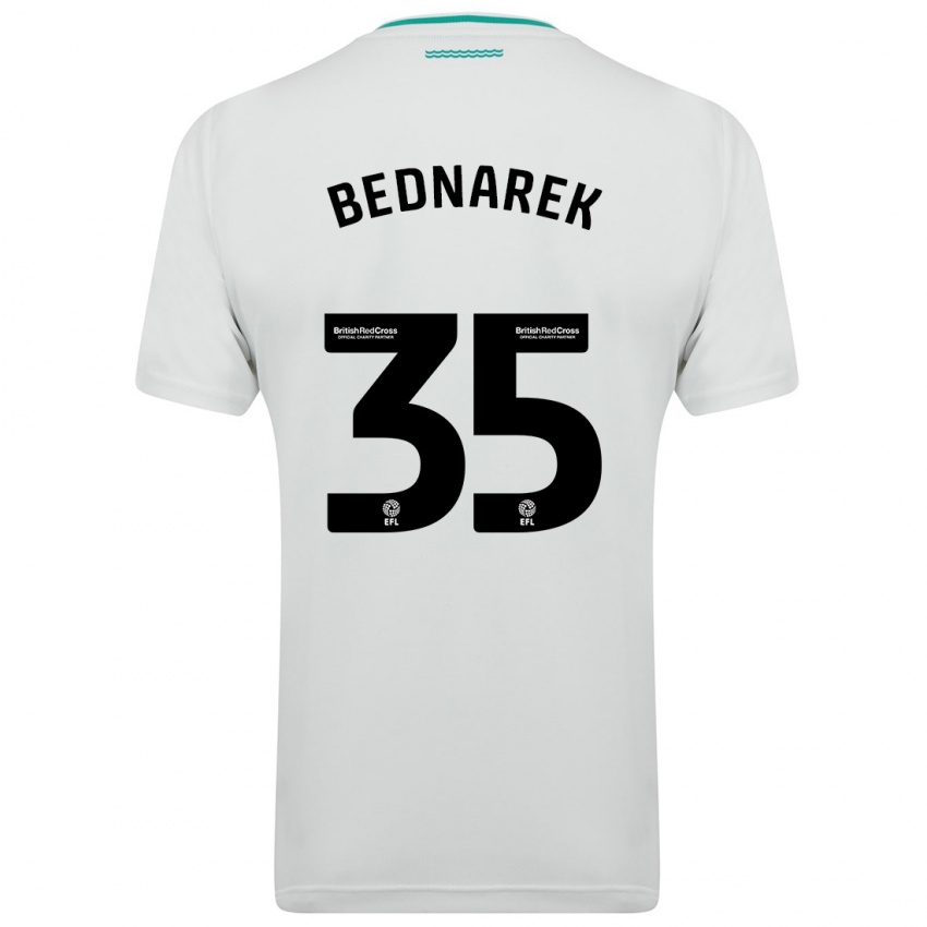 Női Jan Bednarek #35 Fehér Idegenbeli Jersey 2023/24 Mez Póló Ing